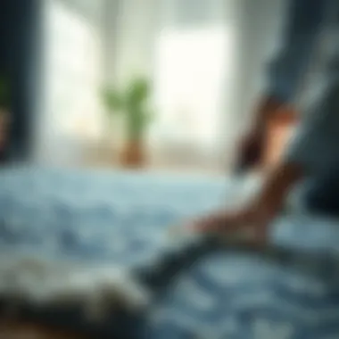 Demonstration of cleaning techniques on a delicate rug