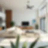 Modern living room with pristine cleanliness