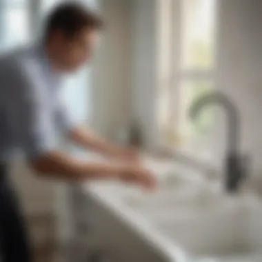 When to Seek Professional Help A professional examining a sink for potential issues