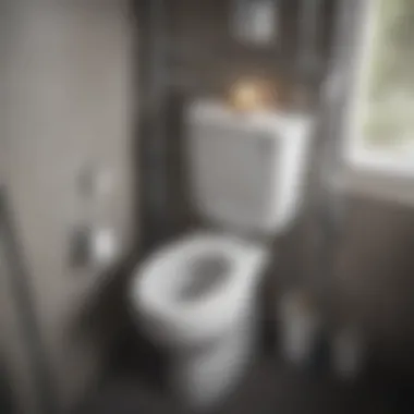 Diagram showing toilet plumbing system