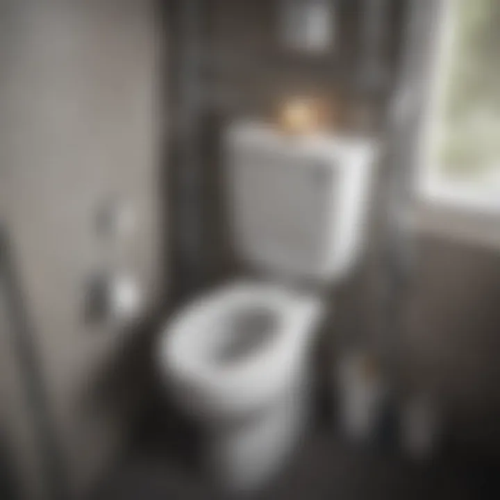 Diagram showing toilet plumbing system