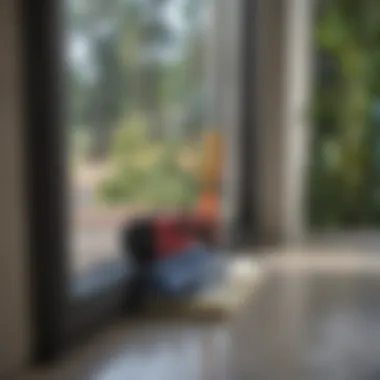 Tools for window cleaning including squeegee and microfiber cloth