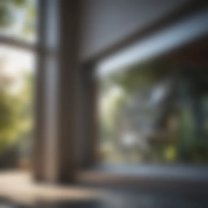 Close-up of a crystal-clear window reflecting sunlight