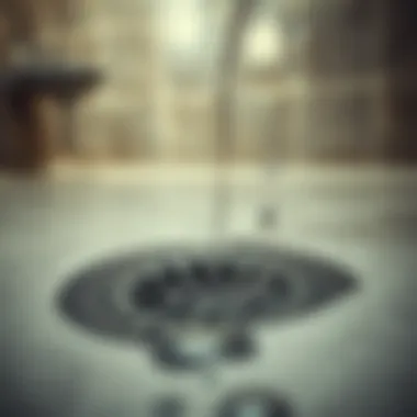 Tackling Drain Clogs A clogged shower drain being addressed