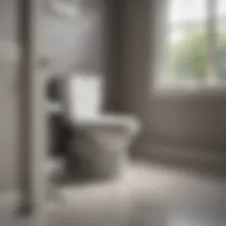 Illustration of a commode toilet experiencing blockage