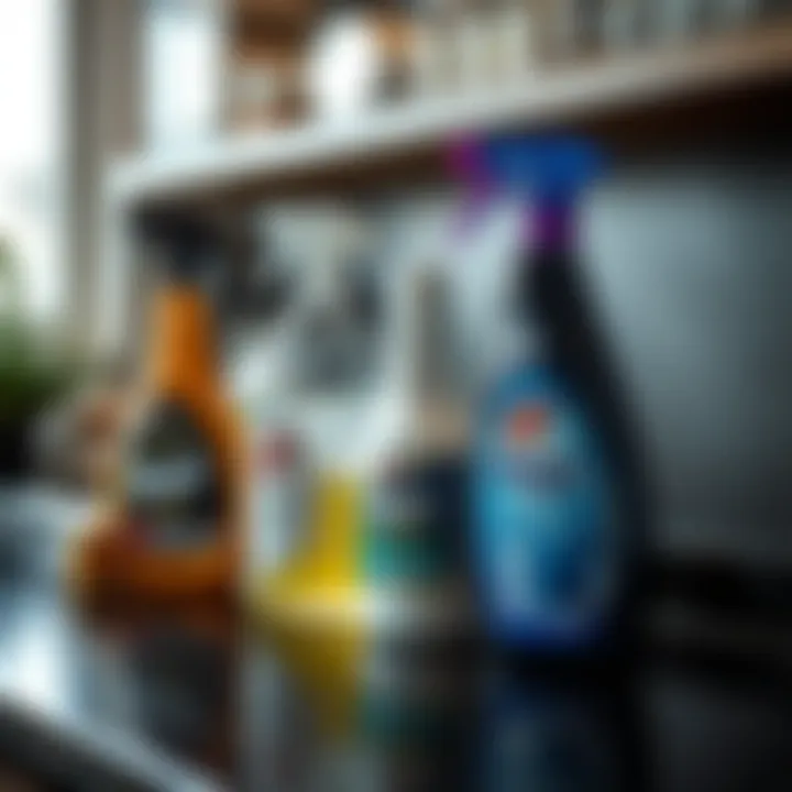 Alternative cleaning products displayed on a countertop