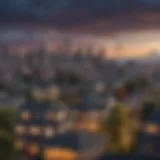 View of Seattle skyline with homes in the foreground
