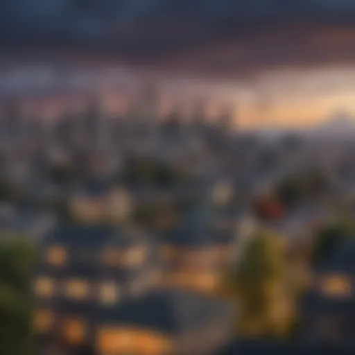 View of Seattle skyline with homes in the foreground