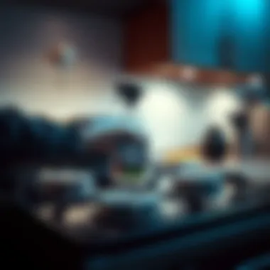 Demonstration of applying magic cleaner on a stove top surface