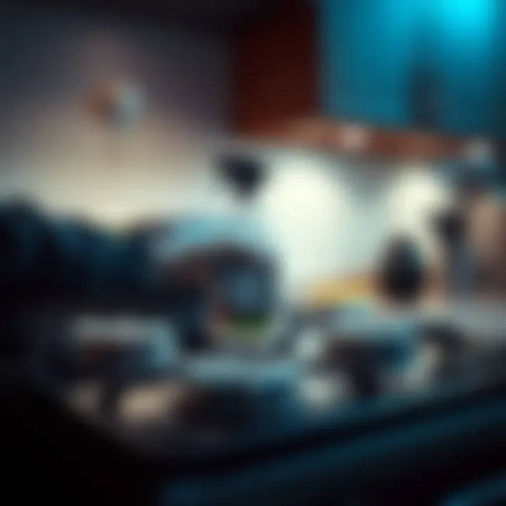 Demonstration of applying magic cleaner on a stove top surface