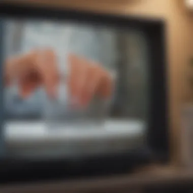 Close-up of a television screen being cleaned with wipes