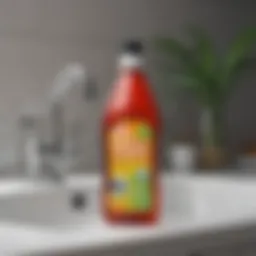 A bottle of eco-friendly drain cleaner with a vibrant label