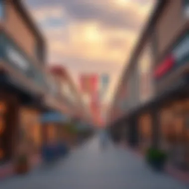 Modern Shopping Districts Offering Diverse Amenities Near Dallas Modern shopping district with a variety of shops and restaurants