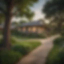 Scenic view of a vibrant Dallas neighborhood showcasing local parks and green spaces.