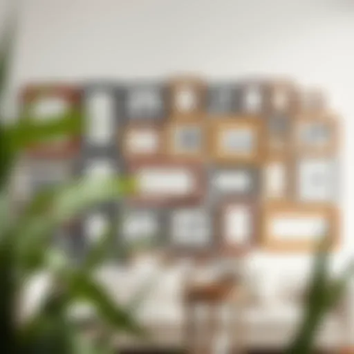 A well-structured wall with various types of heavy picture frames