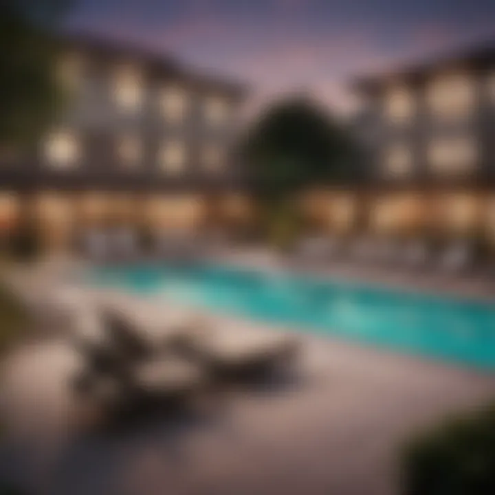 Luxurious amenities including a swimming pool and lounge area at Brookside Apartments