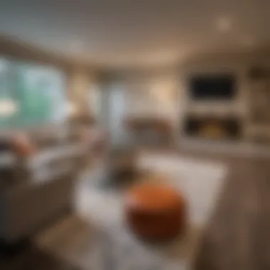 Spacious living room inside one of the Brookside Apartments units