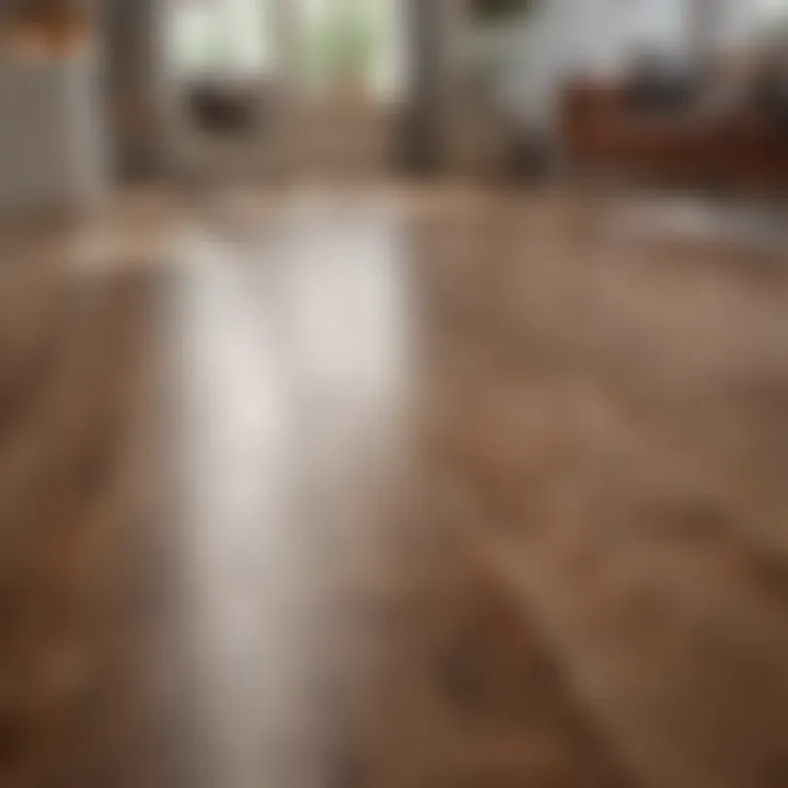 A serene living space with shiny laminate floors