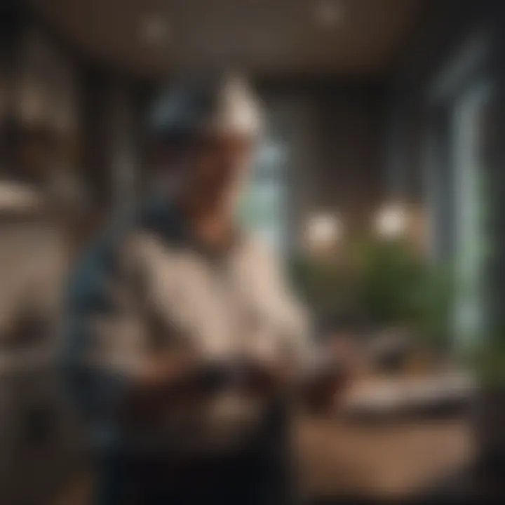 Inspector assessing a condo unit