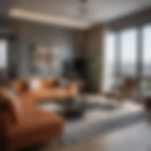 Modern condo living room with stylish decor