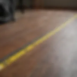Measuring tape across a floor space