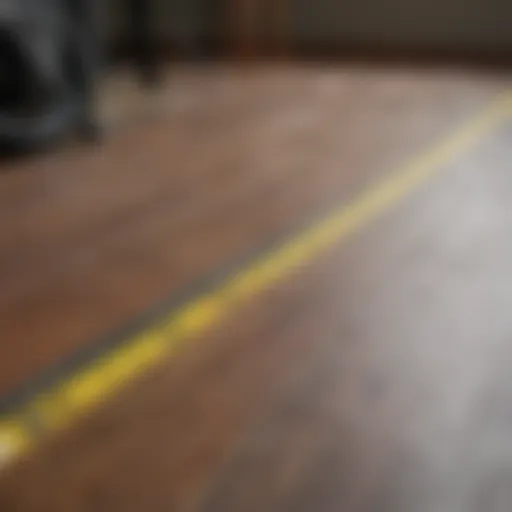 Measuring tape across a floor space