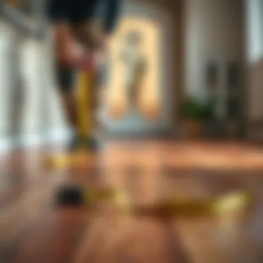 Measuring tape on floor to calculate square footage