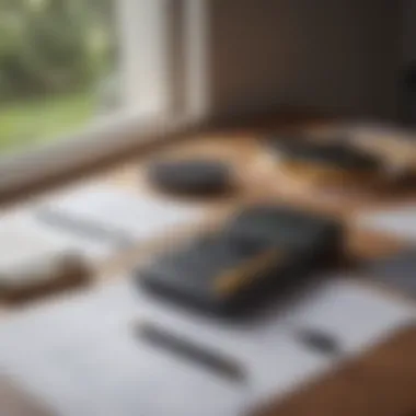 Calculator and notepad for calculating square footage