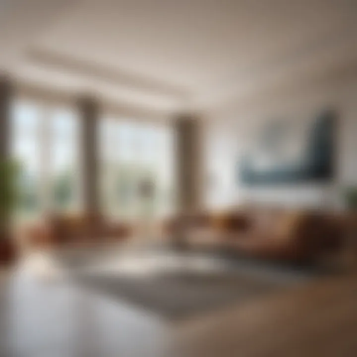 Interior layout showcasing optimal space utilization in a living room