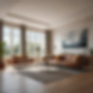 Optimizing Space in Interior Design Interior layout showcasing optimal space utilization in a living room