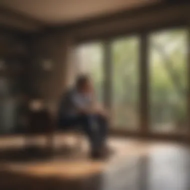 Contemplating Real Estate Decisions A thoughtful homeowner contemplating real estate moves