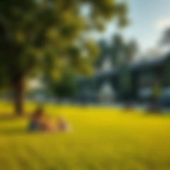 Vibrant Community Park Vibrant community park with families enjoying