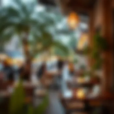 Trendy Cafe Scene in Austin Trendy cafe in a bustling neighborhood