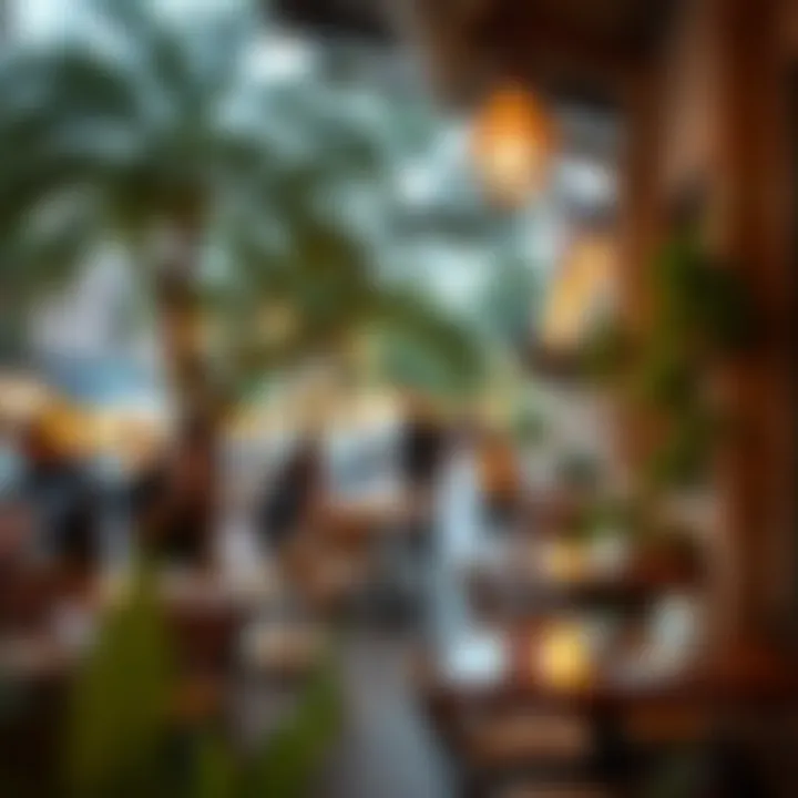 Trendy Cafe Scene in Austin Trendy cafe in a bustling neighborhood