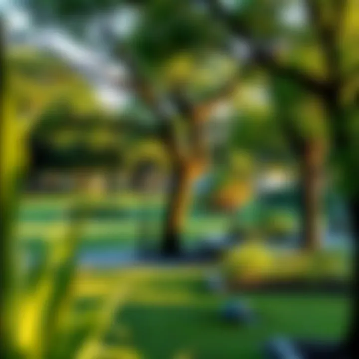 Green Spaces in Austin Neighborhoods Lush park in a modern neighborhood