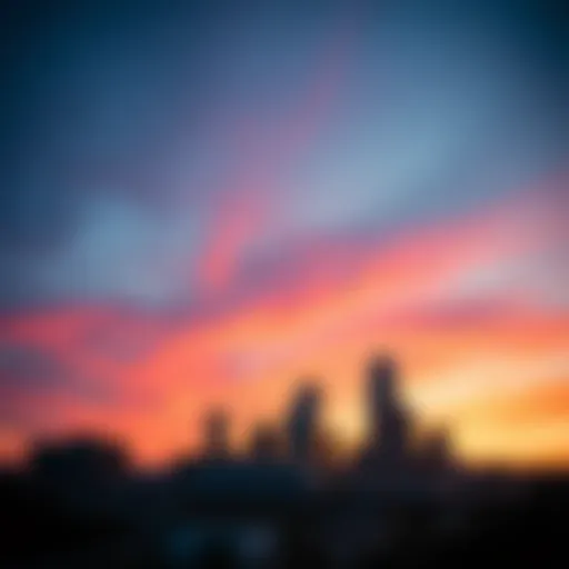 Vibrant Austin skyline at sunset