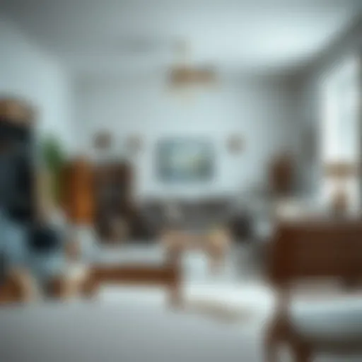 Before: Cluttered Living Room A cluttered living room filled with various items and dust