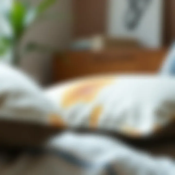 Addressing Stubborn Stains on Couch Cushions Close-up of a stubborn stain on a couch cushion