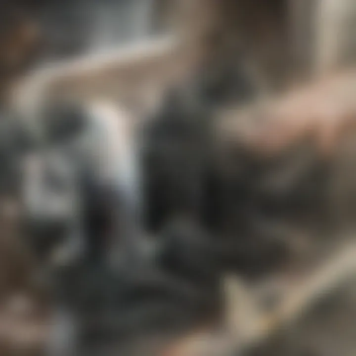 Close-up of a dishwasher filter being cleaned