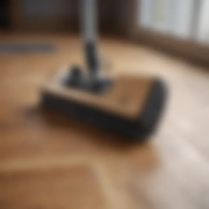 Cleaning tools arranged on wooden surface