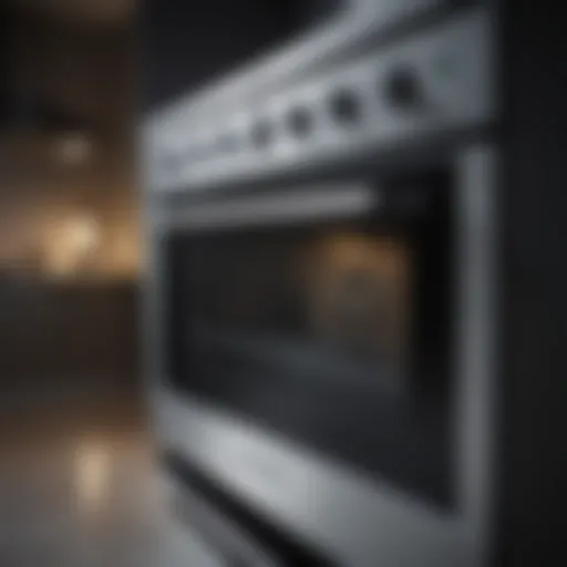 Pristine glass top oven reflecting light