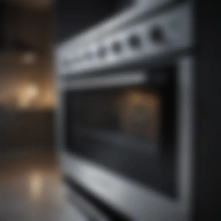 Pristine glass top oven reflecting light