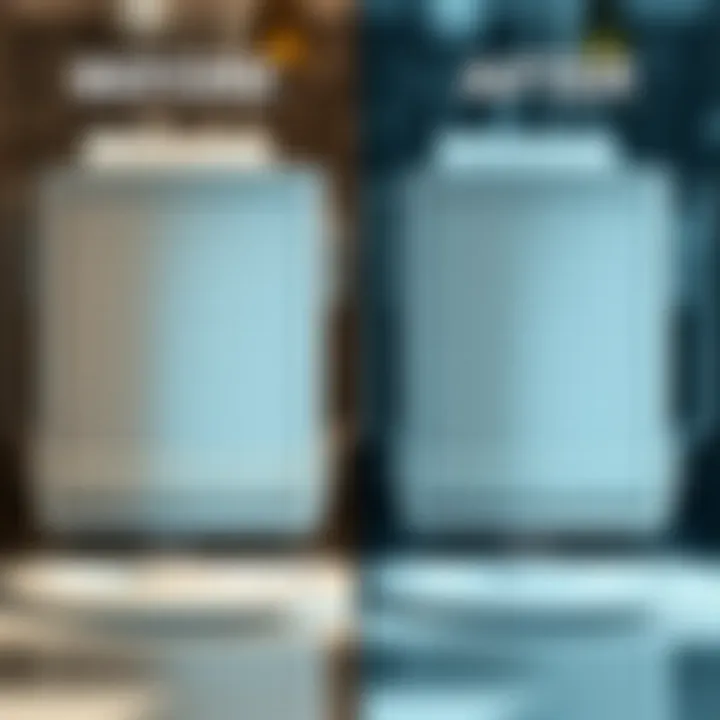 Filter Cleanliness Transformation Before and after comparison of dishwasher filter cleanliness