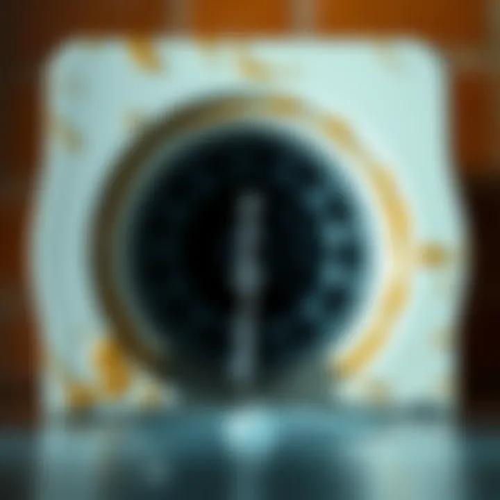 Maintenance-Ready Drain Pipe Clean shower drain pipe ready for maintenance