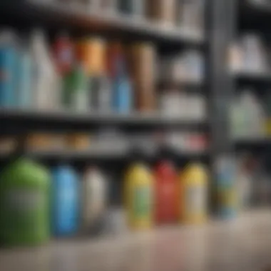 Color-coded cleaning supplies for efficient organization.