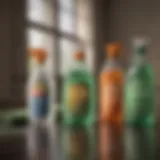 Various eco-friendly cleaning supplies arranged aesthetically.