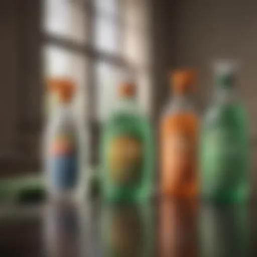 Various eco-friendly cleaning supplies arranged aesthetically.