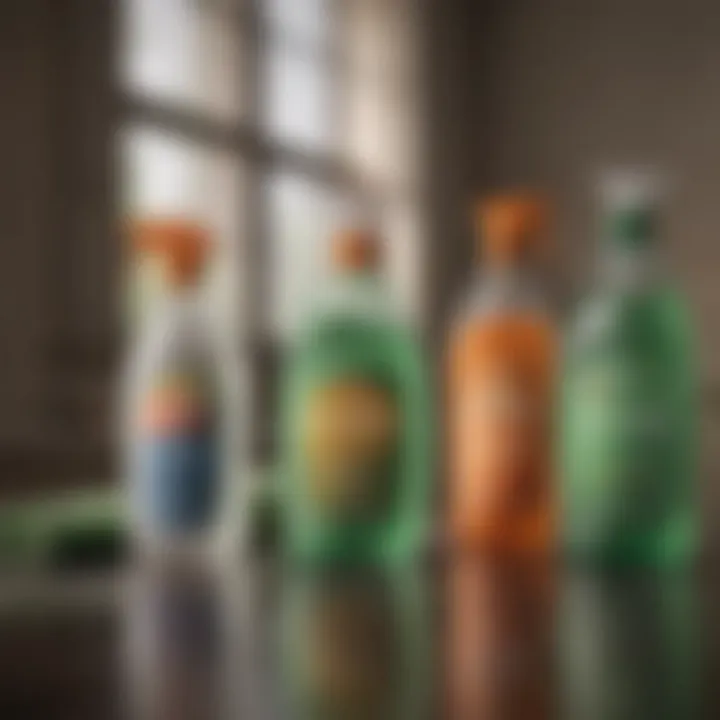 Various eco-friendly cleaning supplies arranged aesthetically.