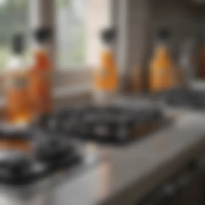 Different cleaning products for stovetops