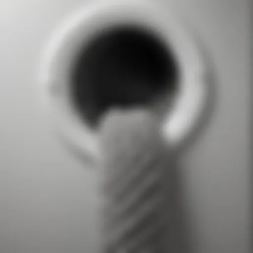 Close-up view of a dryer vent hose showing lint buildup